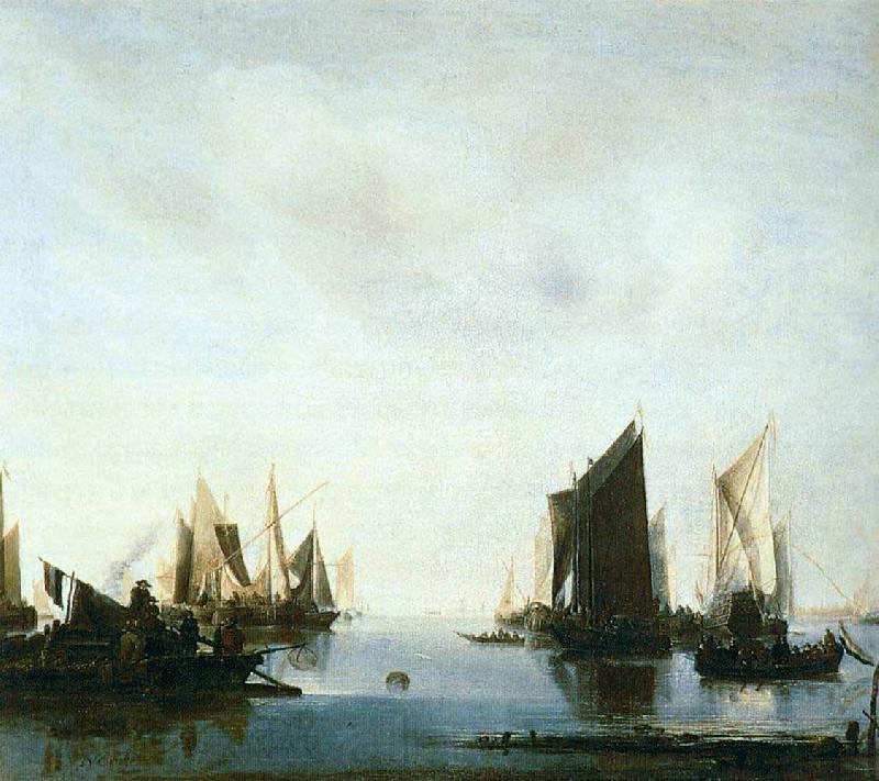 Jan van de Cappelle Seascape with Sailing Boats Norge oil painting art